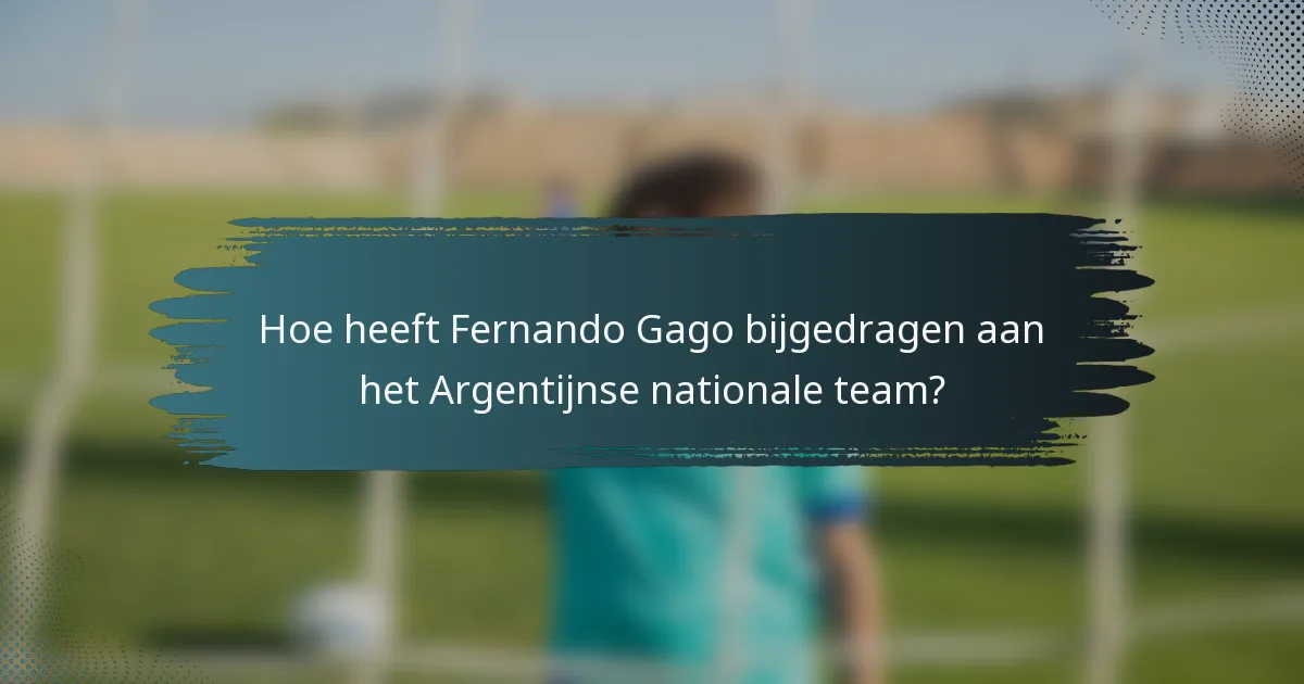 Hoe heeft Fernando Gago bijgedragen aan het Argentijnse nationale team?