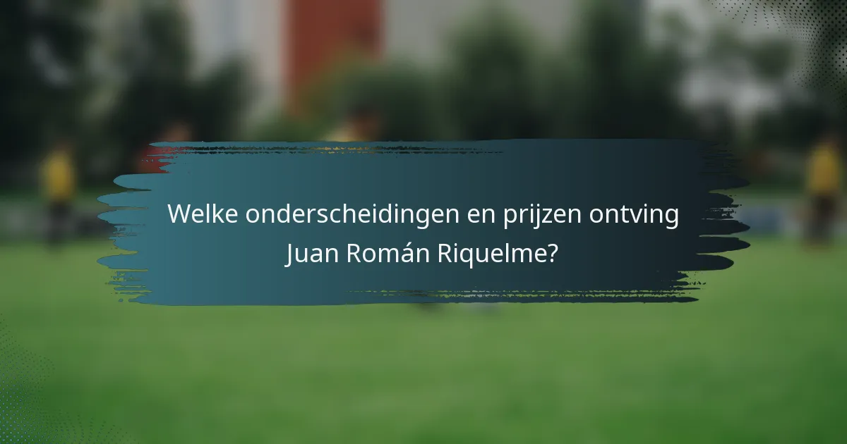 Welke onderscheidingen en prijzen ontving Juan Román Riquelme?